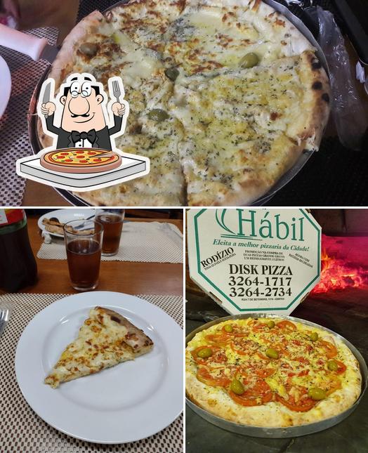 Peça pizza no Hábil Pizzaria