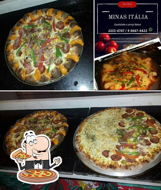 Escolha pizza no Tele Pizza Minas Itália