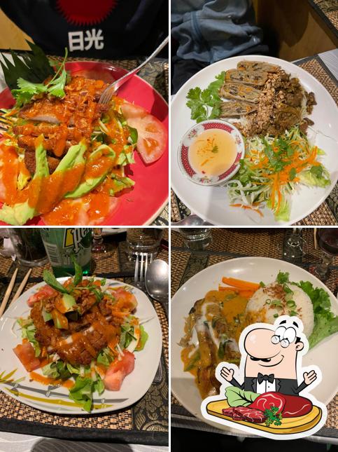 Papi thai cuisine serves meat meals