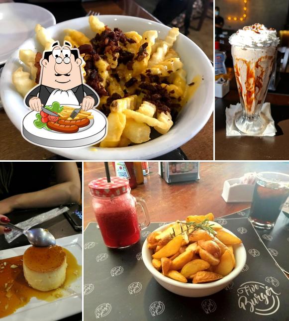 Platos en Five Burger