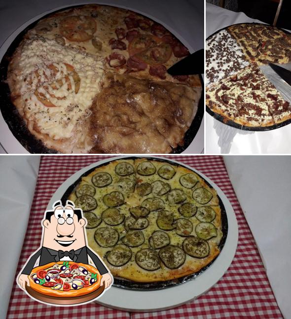 Escolha diferentes variedades de pizza