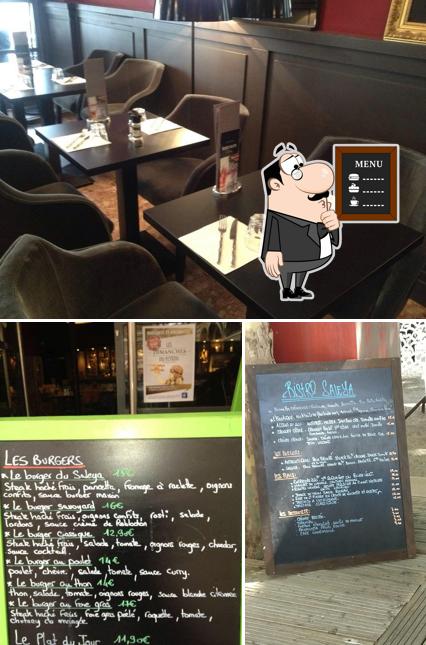 This is the photo depicting blackboard and interior at Le Saleya