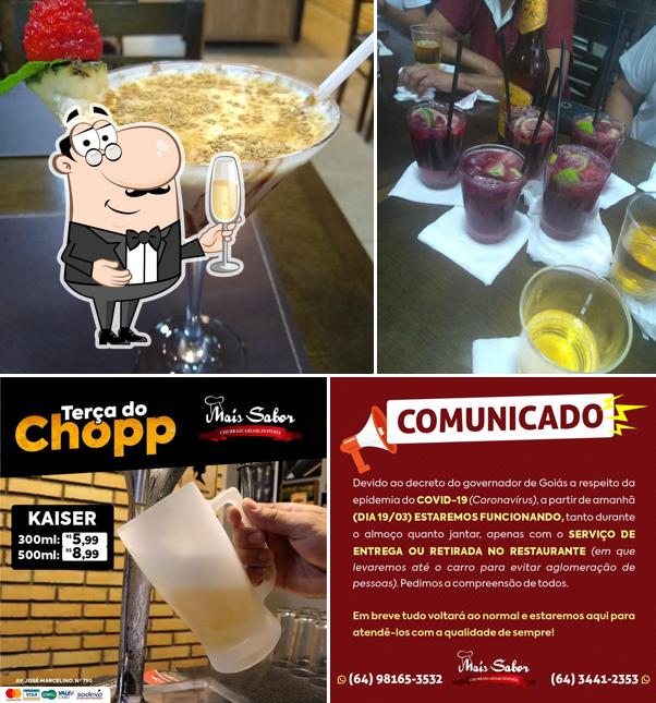 O Restaurante e Choperia Mais Sabor serve álcool