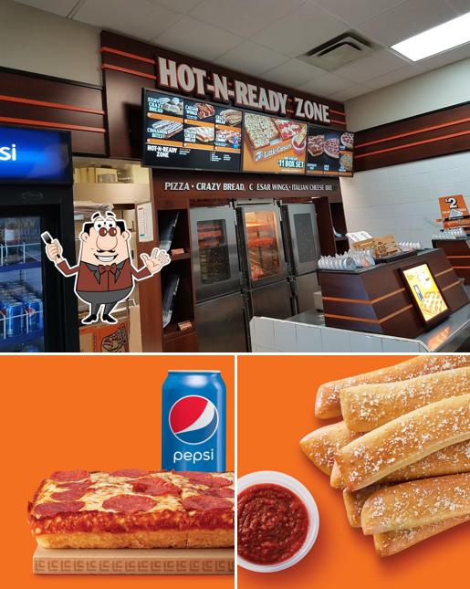 Voici l’image représentant la nourriture et intérieur sur Little Caesars Pizza