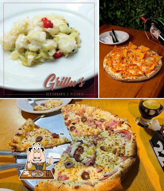 Consiga pizza no Grillu's Restaurante e Pizzaria