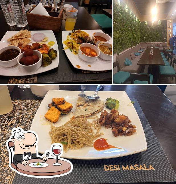 The restaurant's food and dining table