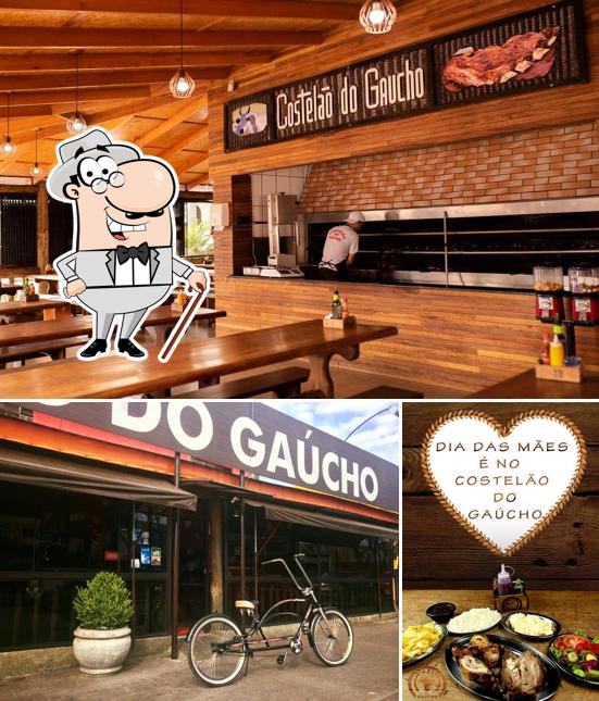 A ilustração da exterior e interior no Costelão do Gaúcho Curitiba PR