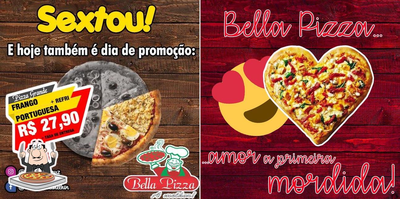 Escolha pizza no Pizzaria Bella Pizza Cruz