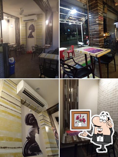 Take a seat at one of the tables at Cream n crunch