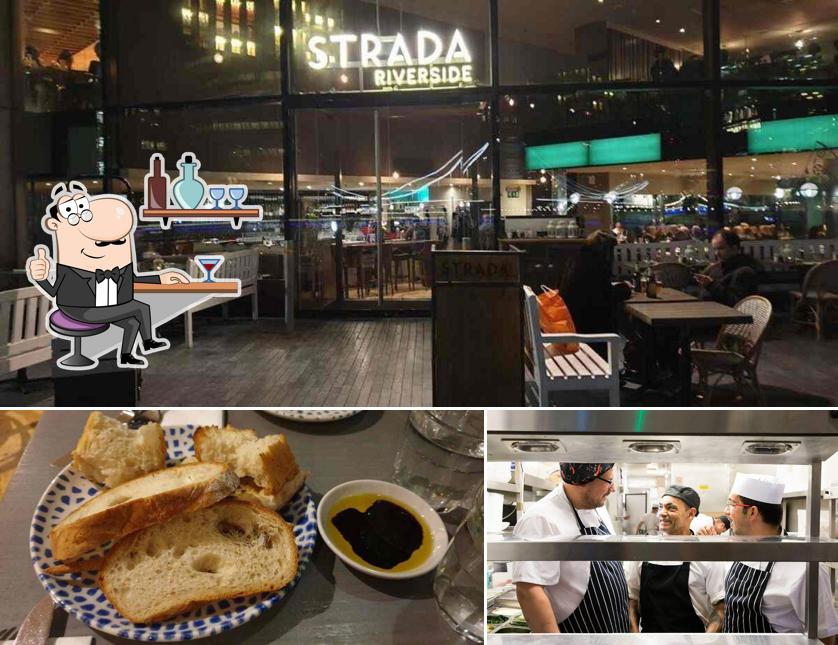 The picture of interior and food at Strada Riverside