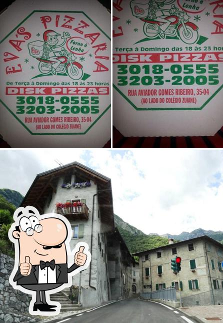 Look at the picture of Eva's Pizzaria