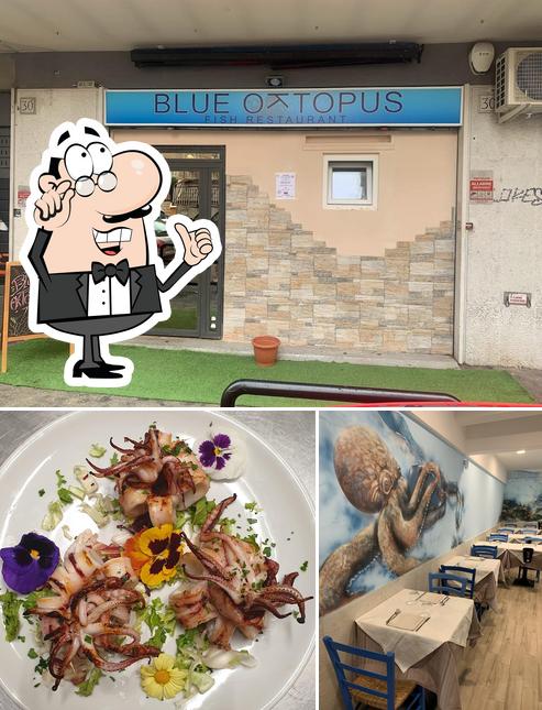 Questa è la foto che presenta la interni e cibo di BLUE OKTOPUS Ristorante sardo di pesce Roma Tuscolana