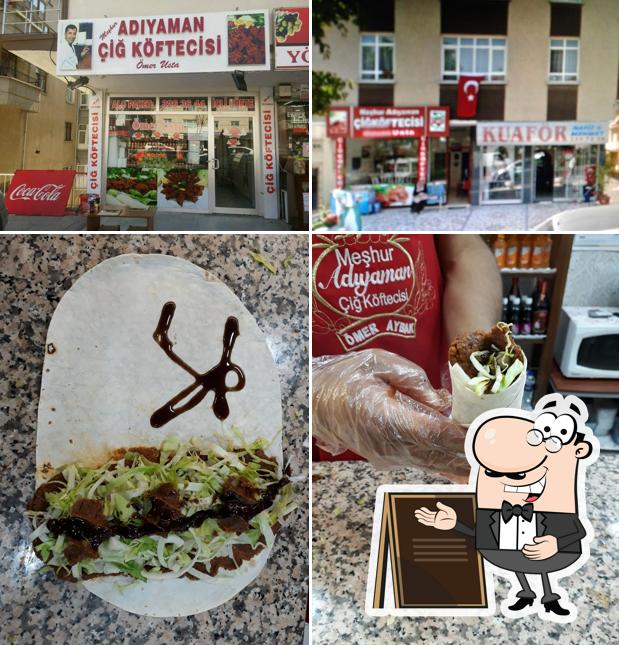 Take a look at the photo showing exterior and food at Meshur Adiyaman Cig Koftecisi Omer Usta