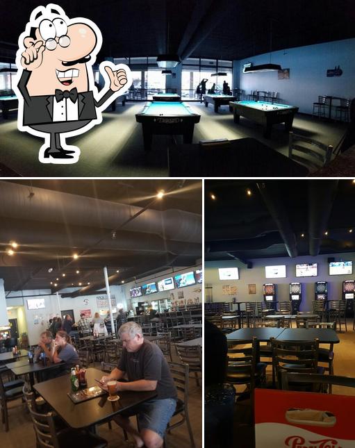 The interior of The Rock Sports Bar and Grille