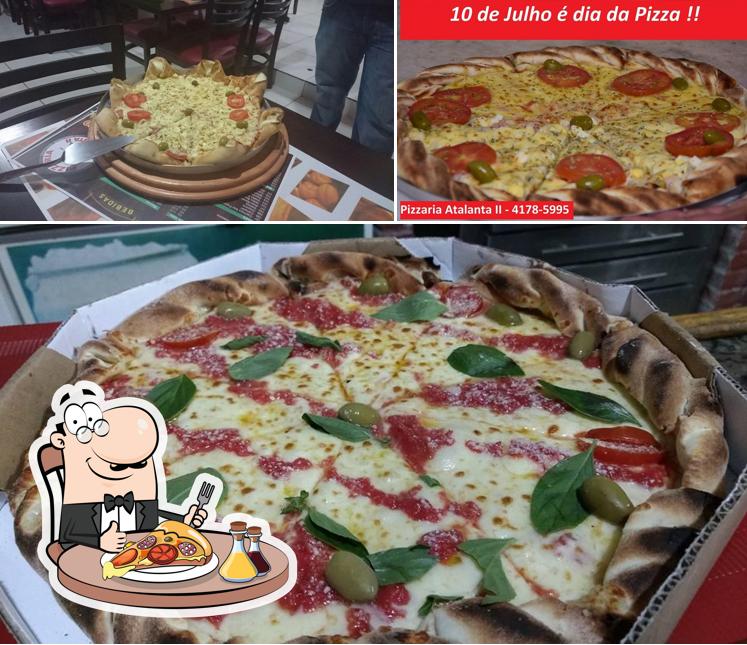 Escolha pizza no Atalanta Pizza & Burger