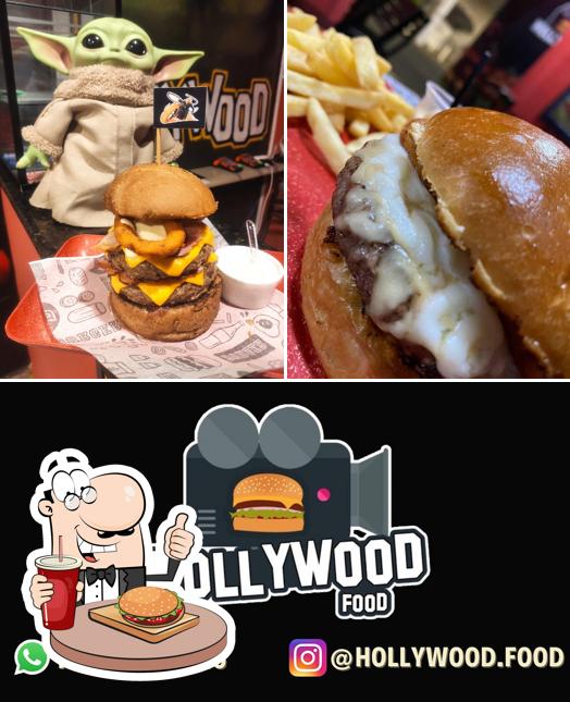 Consiga um hambúrguer no Hollywood Food