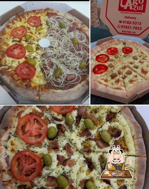 Experimente pizza no Pizzaria Lago Azul