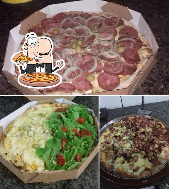 Escolha pizza no Pizzaria Facille