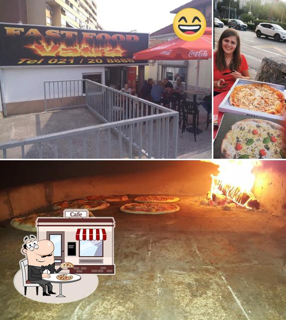 Dai un’occhiata alla foto che presenta la esterno e pizza di Fast Food Vatreni DENIS
