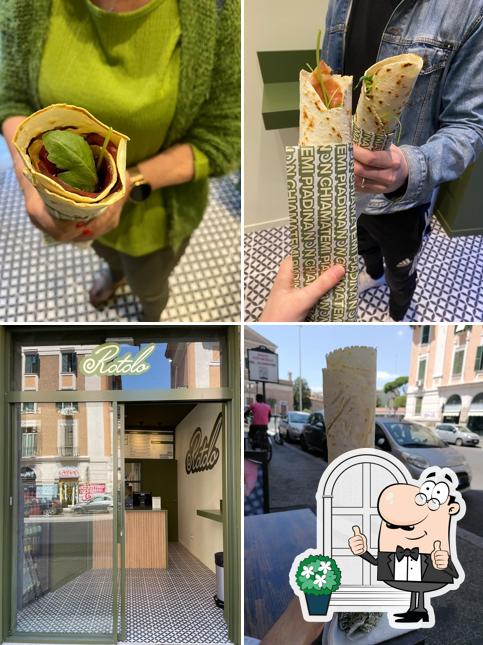 La esterno e cibo del ristorante