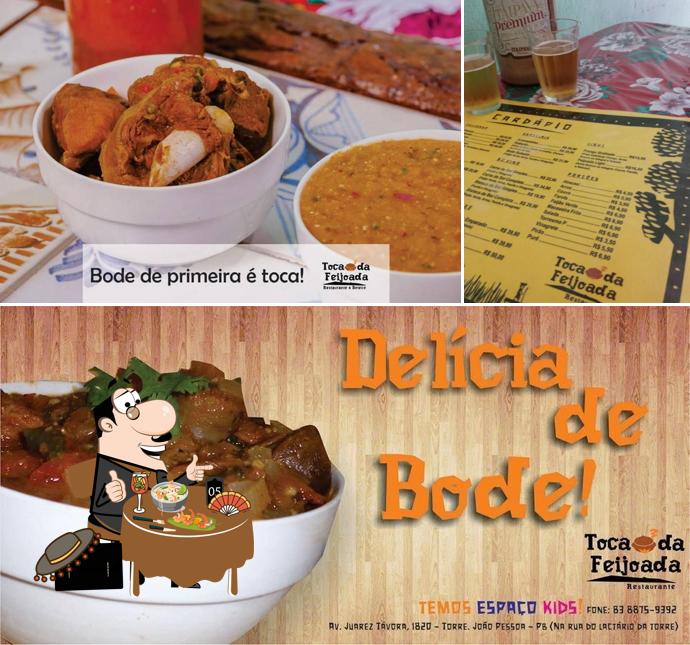 Confira a foto ilustrando comida e cerveja a Toca da Feijoada