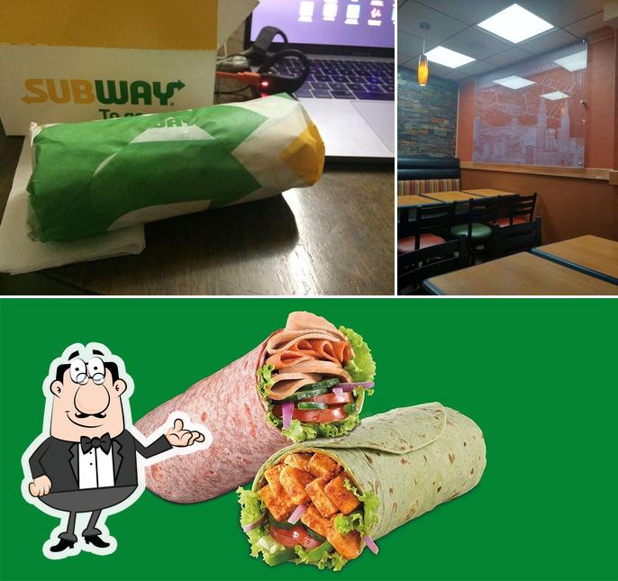 Among different things one can find interior and food at Subway