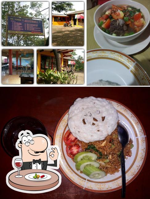 The picture of food and exterior at Rumah Makan Sate Sugema