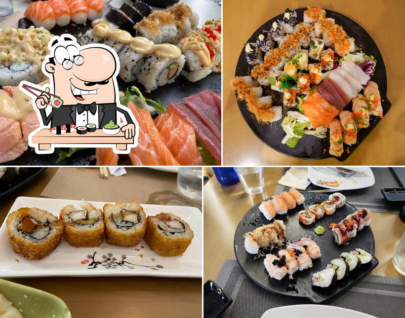 Sushi rolls are served at Restaurante Japonés - AOYAMA II