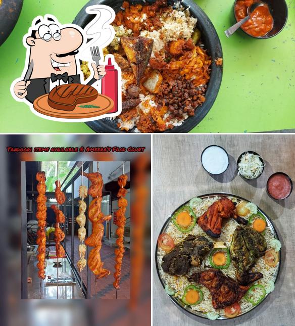 Order meat meals at Ameeras Food Court-Annamanada