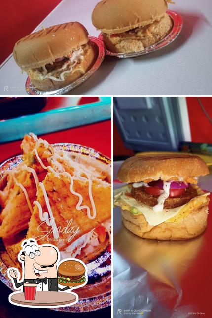 Order a burger at The Pizza King