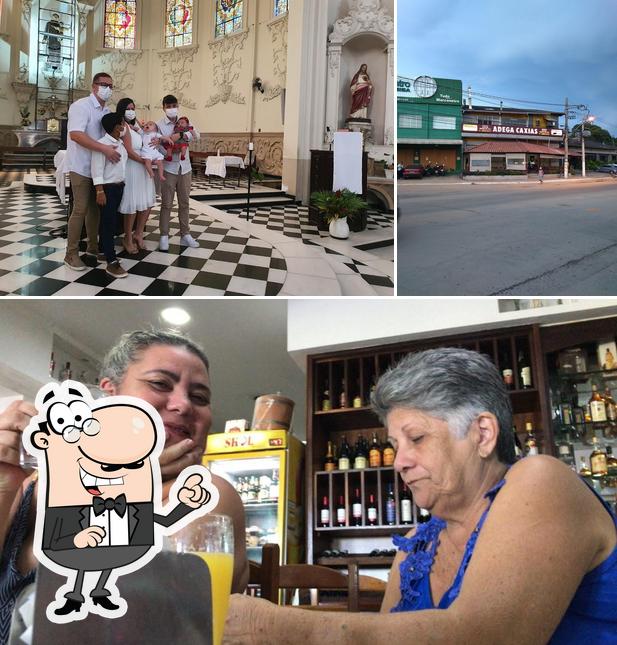 A ilustração do Restaurante Barril da Brasil’s exterior e balcão de bar