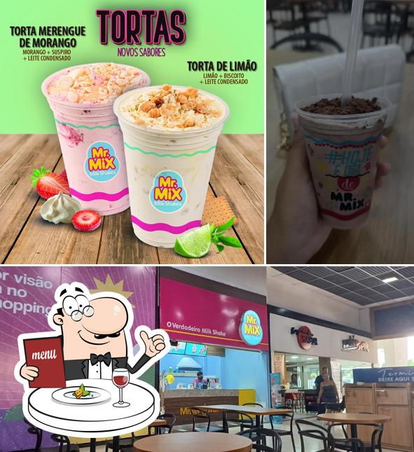 Entre diferentes coisas, comida e interior podem ser encontrados no Mr. Mix Milk Shake Natal Praia Shopping