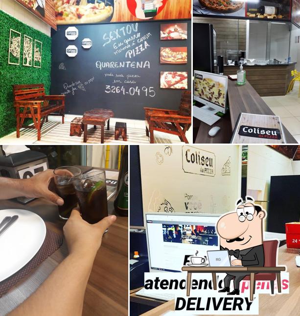 O interior do Coliseu da Pizza