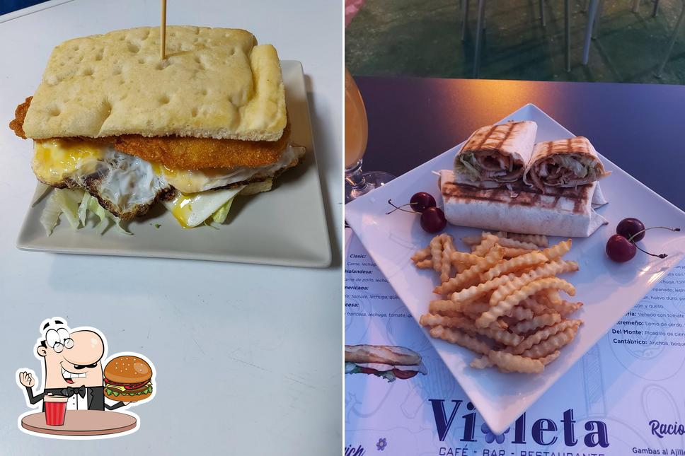 Order a burger at Cafeteria Violeta