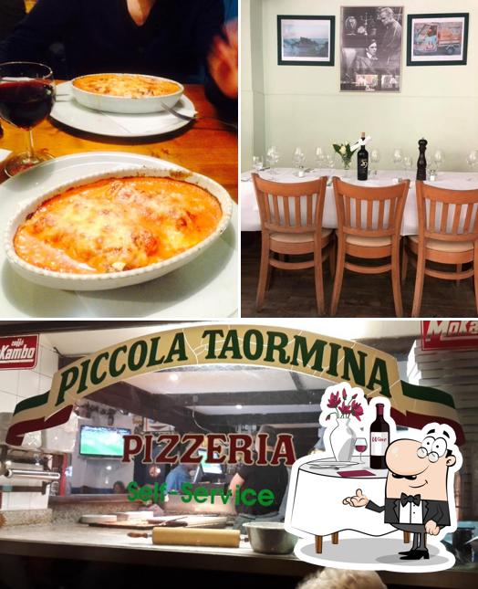 Voici l’image affichant la table à manger et boisson sur Piccola Taormina