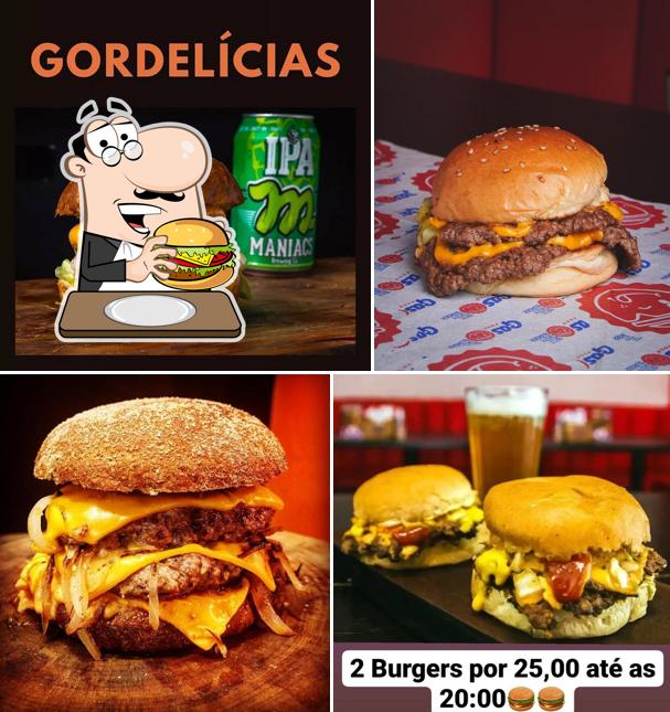 Delicie-se com um hambúrguer no Gas Food Família Fogo