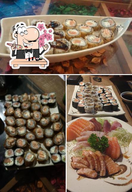 Escolha diferentes opções de sushi