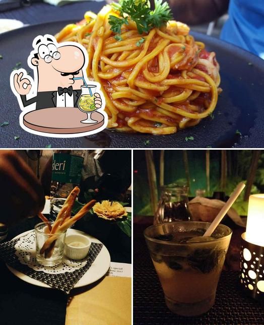 Among different things one can find drink and food at Ciao Bella Restaurant