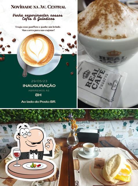 A ilustração do Café & Gulodices’s comida e interior