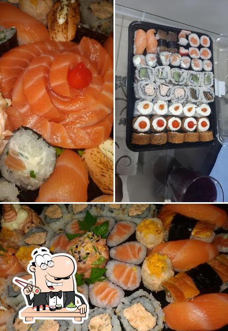 Prove diferentes opções de sushi