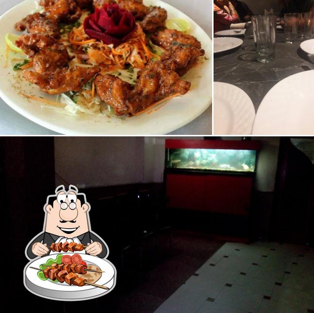 Take a look at the photo showing food and interior at Chawlas