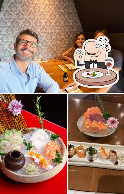 Confira a foto mostrando comida e bebida no EYÔ SUSHI - São Bernardo