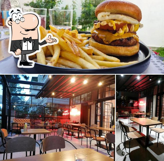 The image of interior and burger at Jazz Burger Bar Glyfada