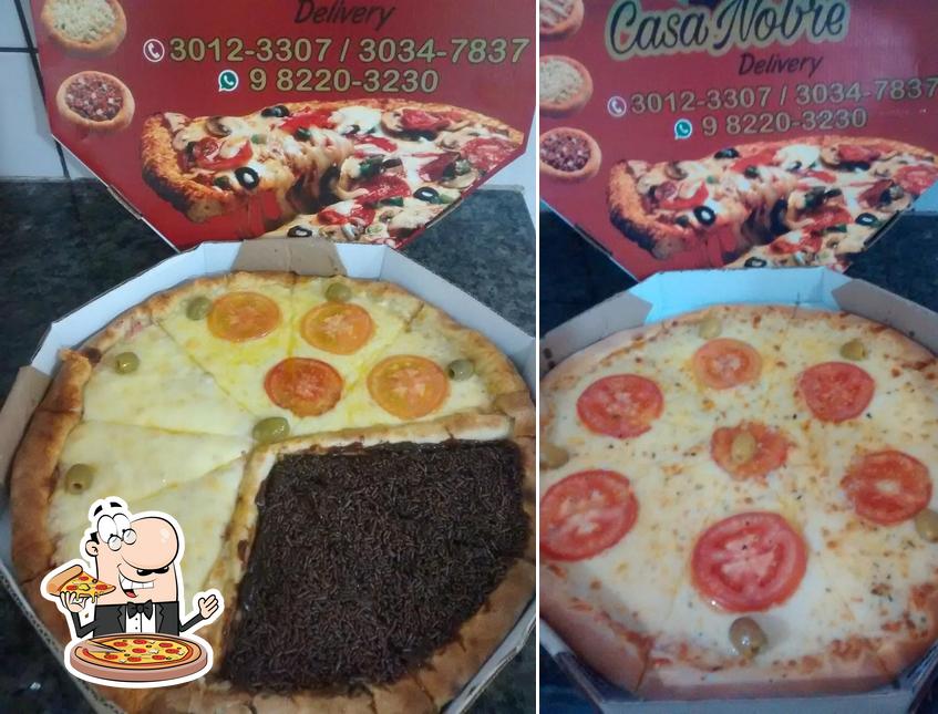 Experimente pizza no Pizzaria Casa Nobre