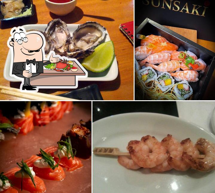Sunsaki oferece uma variedade de itens de frutos do mar
