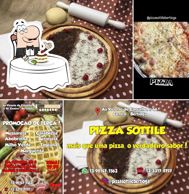 Pizzaria Restaurante Sottille Bertioga oferece uma seleção de sobremesas