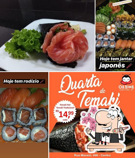 Prove diferentes opções de sushi