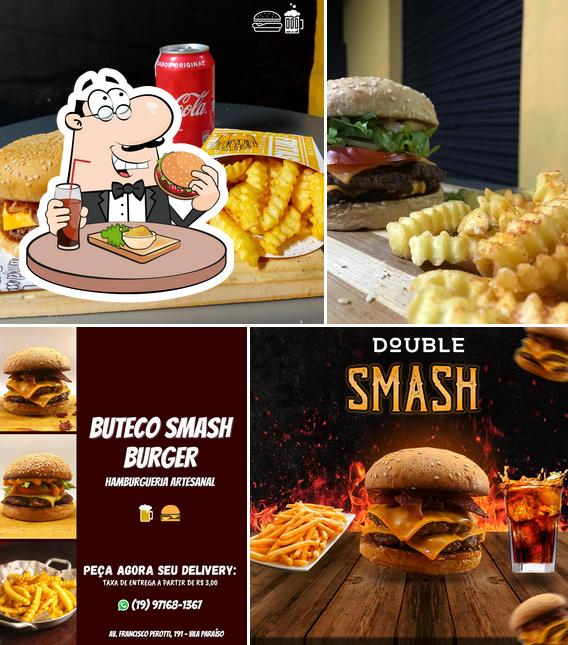 Peça um hambúrguer no Buteco Smash Burger