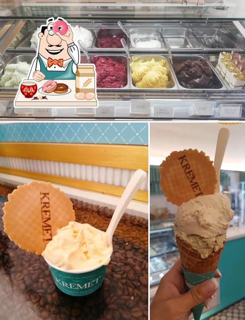 Kremet Gelateria serve un'ampia selezione di dolci