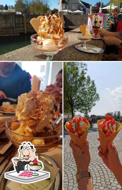 Eiscafé Cortina Landsberg am Lech bietet eine Auswahl von Süßspeisen